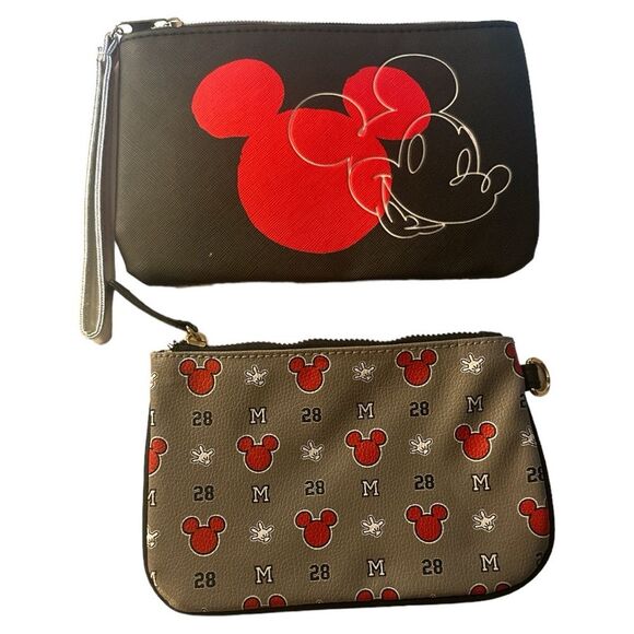 Disney Mickey‎ Mouse Wristlet Double Sided Zip Pouch Bag - Picture 1 of 12